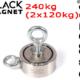 Dvostrani 240 kg magnet Black Magnet F 120×2 kg