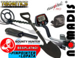 Detektor metala Teknetics EUROTEK PRO+ pinpointer Bounty Hunter + lopata All Black